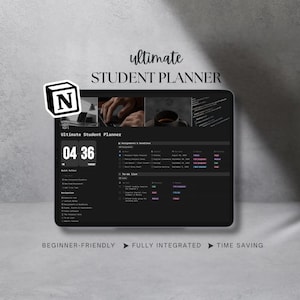 Notion Template for Students, Academic Planner, Assignment & Grade Tracker, Student Dashboard, Digital Student Planner,  Notion for Students