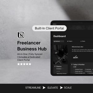 Freelancer Notion Template With Client Portal, CRM, Service-Based Business Dashboard and Work Planner, Client Tracker