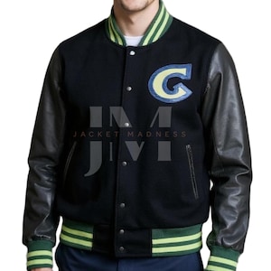 Capcom Street Fighter 6 Black Varsity Jacket With Leather Sleeves