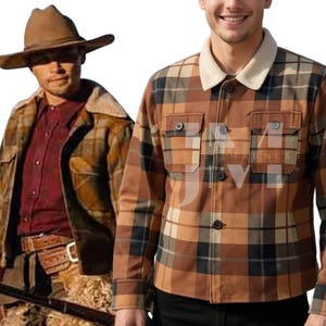 Vintage Wool Shearling Collar Ranch Jacket - Cowboy Western Coat