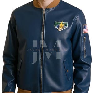 Handmade Leon S. Kennedy Resident Evil 4 Remake Blue Jacket, Game-Inspired Cosplay Outerwear
