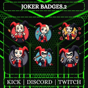 Joker Girl Sub Badges: Twitch, YouTube, Discord (Digital Download)