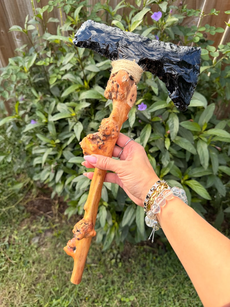 Obsidian Wood Axe, Blade, Sharp, Knife - Collectable - Crystals - Gem ...