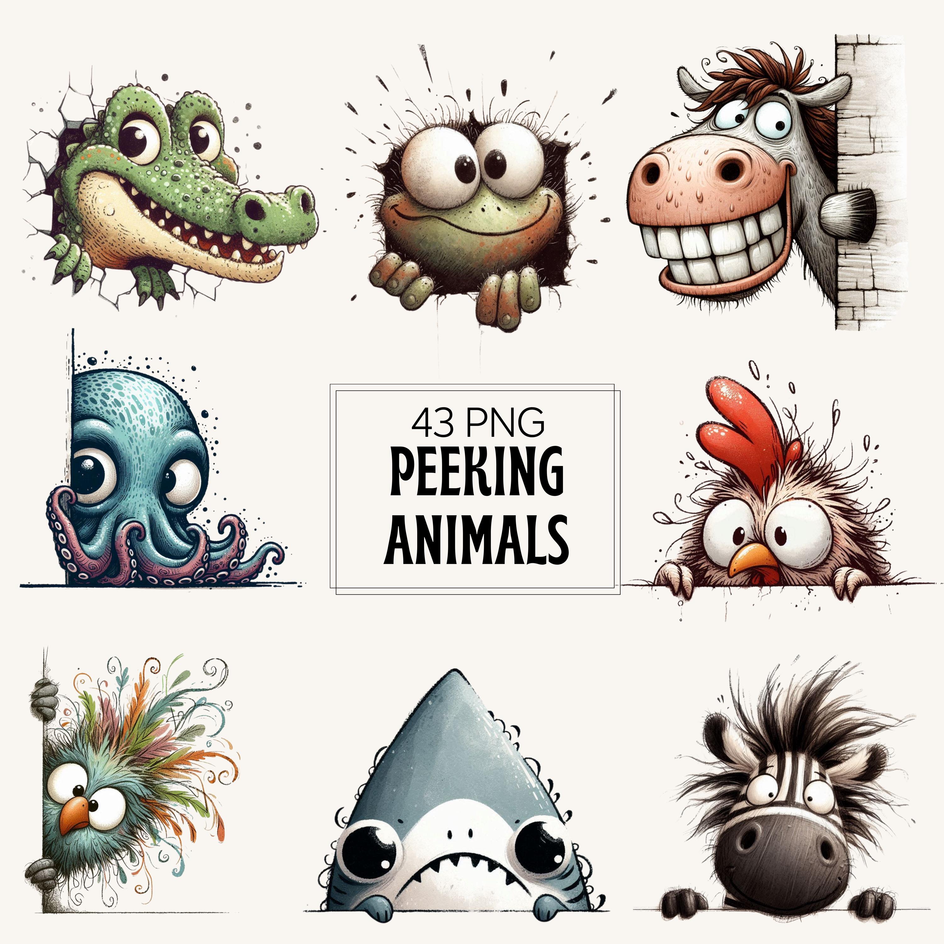 Quirky funny animal - Etsy België, image size:3000x3000