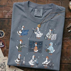 Aerospace Engineer Goose Shirt, Funny Rocket Science T-Shirt, NASA Space Program Duck Tee, Comfort Colors Graphic Shirt, Gift for Engineer