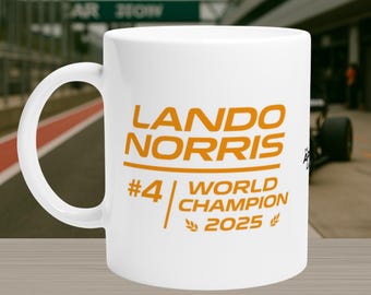 Lando Norris wereldkampioen 2025 mok – op Formule 1 geïnspireerd fancadeau