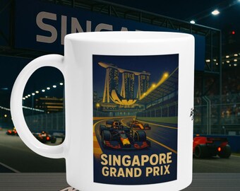 Singapores Grand Prix-mugg: F1-kvällslopp, present till Formel 1-fans