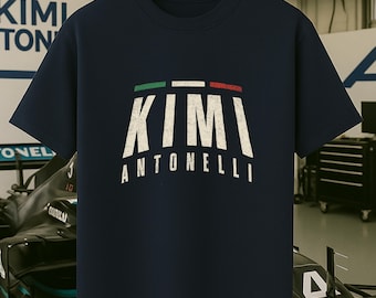 Kimi Antonelli T-Shirt – Retro Motorsport Tee with Italian Flag Inspired Design
