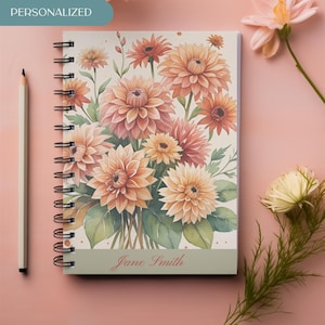 Personalized Dahlia Notebook: Custom Name Journal, Fall Stationery Gift