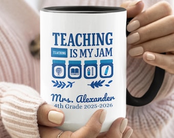 Caneca de café personalizada para agradecimento ao professor, caneca de café personalizada "Obrigado, professor", presente para o último dia de aula, presente de volta às aulas ou presente de Natal.