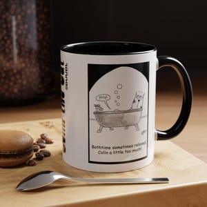 Colin the Cat Cartoon Mug Bubble Trouble Edition! Straight from the Duudl archives!
