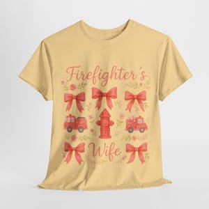 Firefighter&#39;s Wife Unisex Heavy Cotton Tee, Cute Firefighter Shirt, Gift for Firefighter Wife, Firefighter, Fireman gift