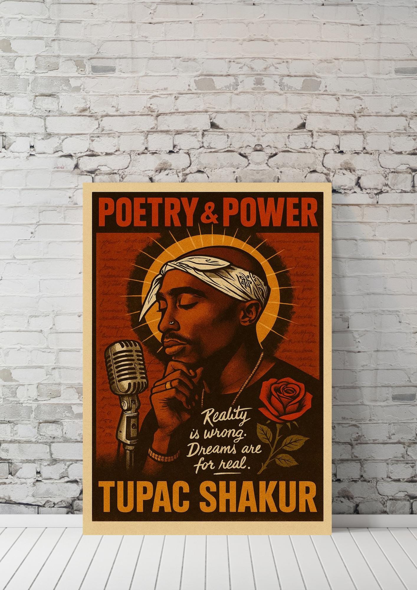 2pac Vintage Poster Tupac フレーム付きポスター Tupac_Shakur_2pac_All_Eyez_On_
