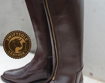 Handmade Leather Polo Riding Boots: Vintage Equestrian Style