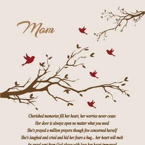 Mother&#39;s Day Gift for Mom-To Mom from Children-Birthday Gift-Thank You Gift-Christmas Gift-Custom Print-Choice of Color-Choice of Poem