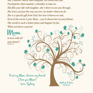 Mother of the Bride Gift-Mother of the Groom Gift-Wedding Gift for Mom-Mom Print-Mom Poem-Personalized Print-Throughout Your Life Poem