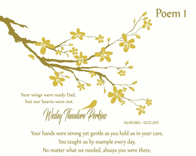 In Memory of Father-loss of Dad-dad Memorial Poem-dad in - Etsy