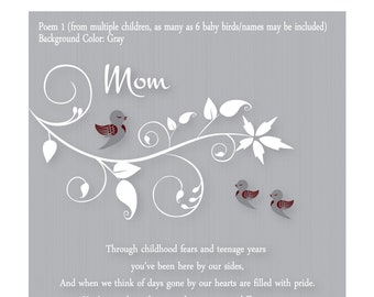 Mother's Day Gift for Mom from Children - Personalized Mothers Day Gift From Siblings -Gifts for Mom - Thank You - Birthday - Choice of Poem