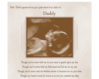 Father's Day Gift for Daddy To Be From Unborn Baby-Personalized Poetry Print-Expecting Dad Father's Day Gift-Gift from Baby-Choice of Poem