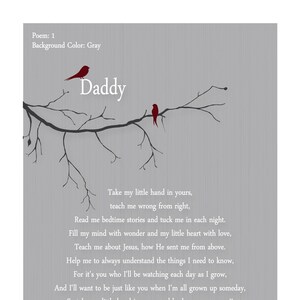 Christmas Gift for Daddy, Gifts for Daddy from Child, Daddy Daughter Fathers Day Gifts, Daddy Baby Gifts, Father Son Gifts,  Choice of Poem