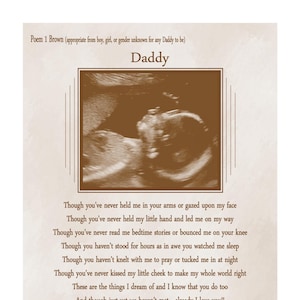 Dad To Be Christmas Gifts, Father To Be, Expectant Dad Gifts, Custom Sonogram Print, Personalized Gift from Unborn Baby, Choice of Poem