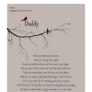 Fathers Day Gifts from Child, Personalized New Daddy Print, Gift for Son, Father Daughter, Daddy Son, Choice of Poem imagen 1