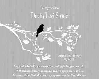 Gift for Confirmation-Confirmation for Him-Godson-Grandson-Son-Nephew-Teen Boy-Personalized Confirmation Print-Religious Gift-Choice of Poem