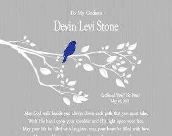 Confirmation Gift Boy-Confirmation for Him-Confirmation Keepsake-Teen Confirmation-Confirmation Print-Catholic Confirmation-Choice of Poem