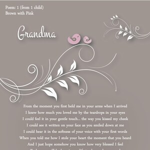 Mothers Day Grandma-Grandmas First Mother&#39;s Day-To Grandma from Baby-New Grandma-Personalized Nana/Mimi/Grammy/Gaga Print-Choice of Poem