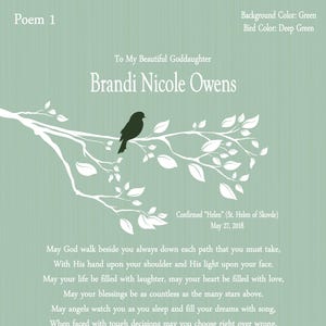 Confirmation Gift Girl-Confirmation for Her-Confirmation Keepsake-Teen Confirmation-Confirmation Print-Catholic Confirmation-Choice of Poem