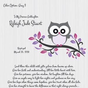 Baptism Gift for Goddaughter-Dedication Poem-Christening Gift-Personalized Print-Gift from Godparent-Baby Baptism-Lord Bless This Child Poem