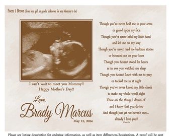 Expectant Mommy Mothers Day Gift From Unborn Baby-Mommy To Be Gifts-First Time Mommy Gifts-Baby Shower Gifts-Sonogram Print-Choice of Poem