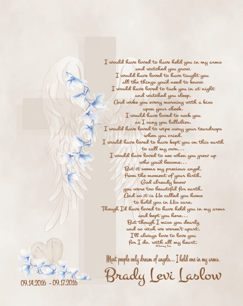 Loss of Babychild Memorial Poemloss of Infantsympathy Etsy