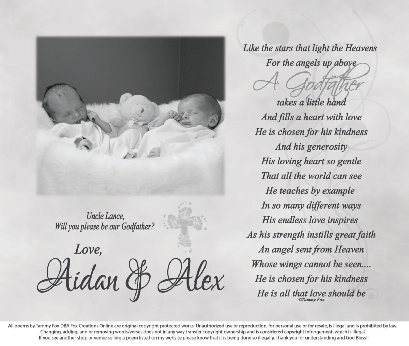 Will You Be My Godmother Godfather Personalized Poetry Print | Etsy