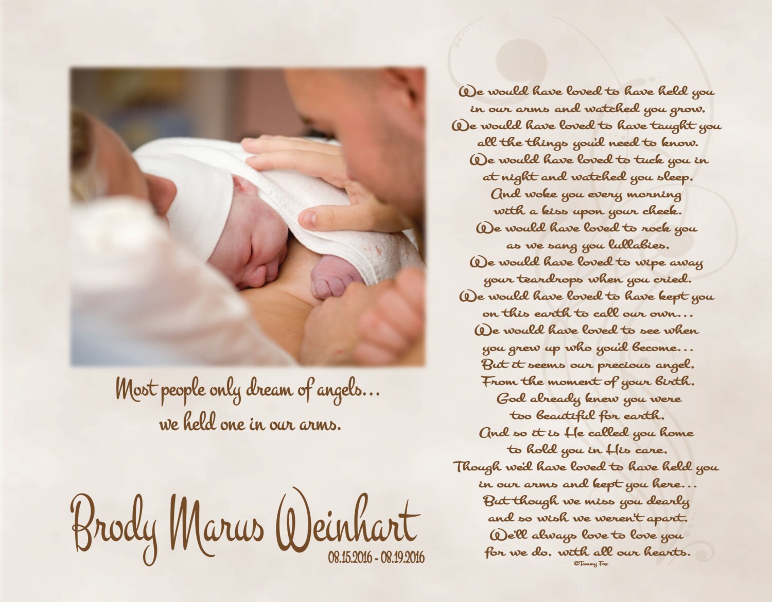 Loss of Baby Memorial Giftinfant Memorial Poemin Loving Etsy