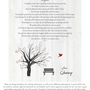 Christmas from Heaven Memorial Print - Personalized Letters from Heaven Memorial Poems - Sympathy Gifts - Loss of Loved One - Choice of Poem