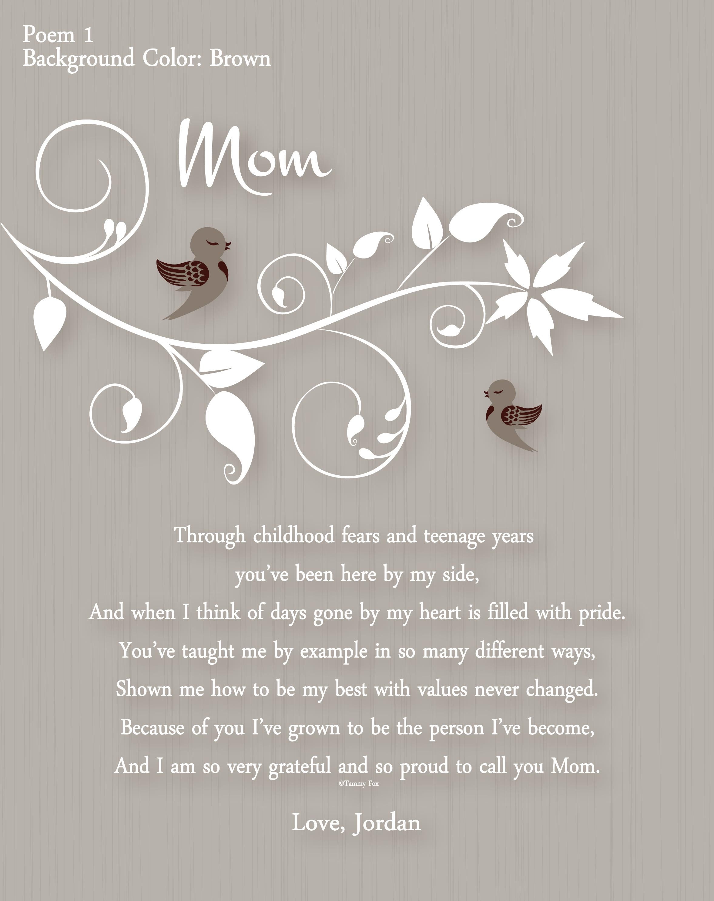 Mother S Day Gifts For Mom Mothers Day Gift From Daughter To Mother From Son Gifts For Mom Thank You Gift Birthday Gift Choice Of Poem