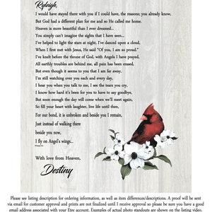 Letters From Heaven - Personalized Memorial Print - In Memory Of - Sympathy Gift - Bereavement Gifts - Memorial Keepsake - Choice of Poem