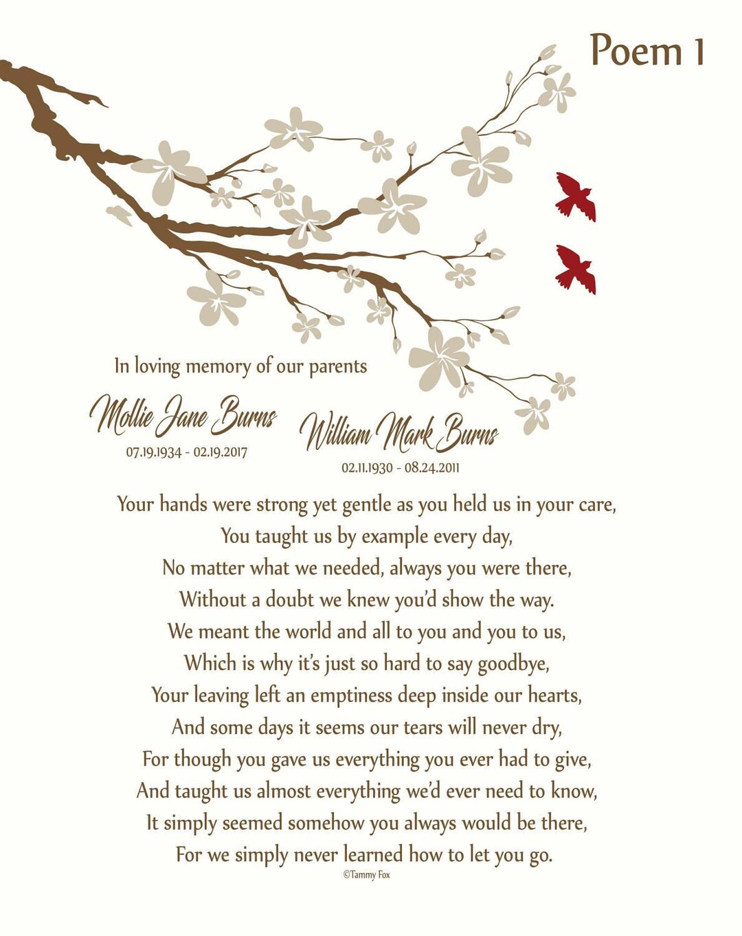 Loss Of Mom And Dad in Memory Of Parents memorial Poem mother And 