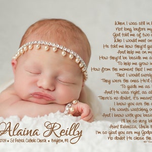 Baptism Gift for Godparents/Godmother/Godfather Personalized Thank You Poetry Print