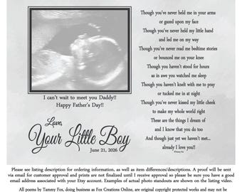 Daddy To Be Gift-Fathers Day Gift for Expecting Father-Gift From Unborn Baby-First Time Dad To Be-Personalized Sonogram Print-Choice of Poem