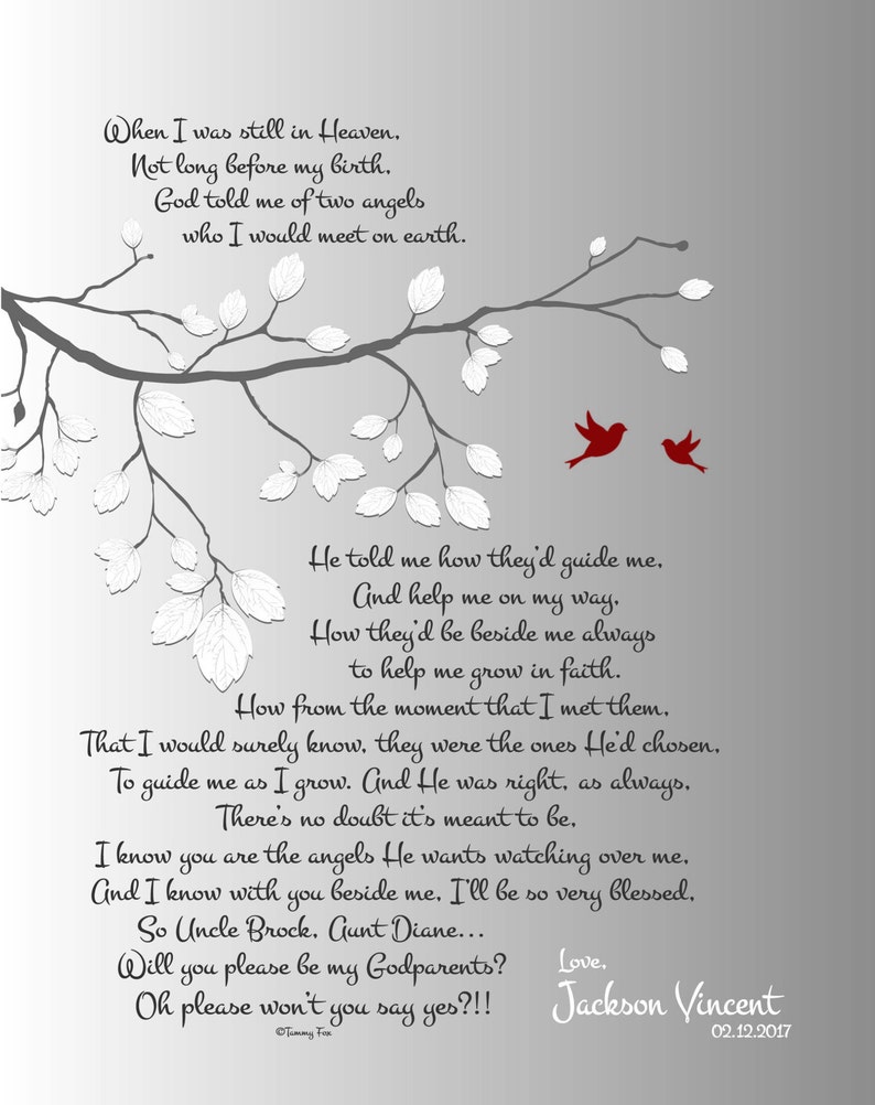 Will You Be My Godmother Poem-will You Be My Godfather | Etsy
