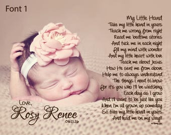 Daddy's First Father's Day Gift from Baby - My Little Hand Poem - Personalized Poetry Print - Custom Gifts for Dad