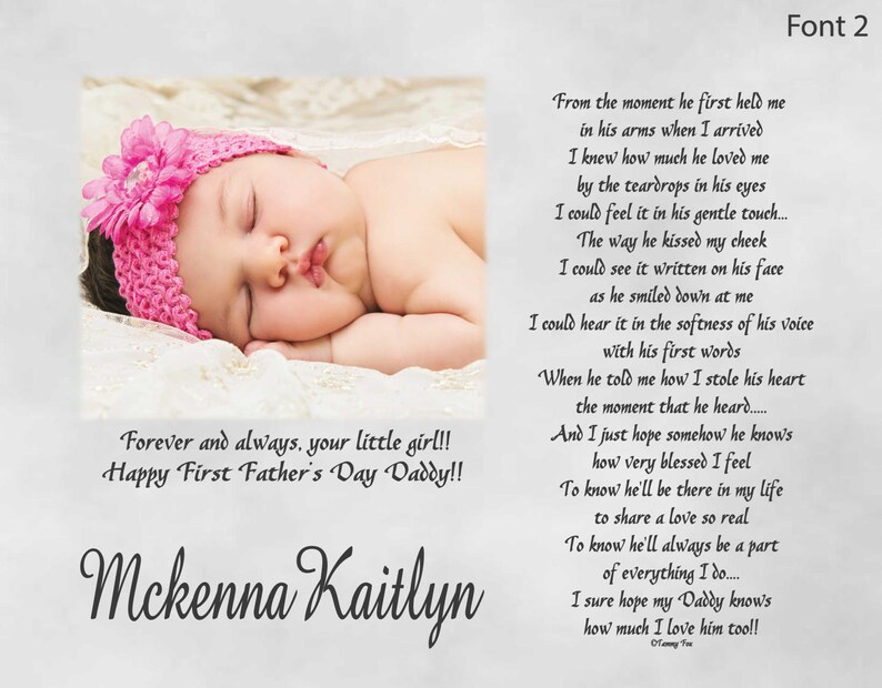 new daddy fathers day gift from baby personalized poetry