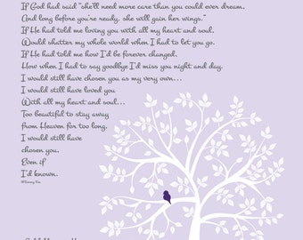 Loss of Daughter Memorial Print-Childhood Cancer Memorial Poem for Her-In Loving Memory-Sympathy Gift-In Memory Of-Even If I'd Known Poem