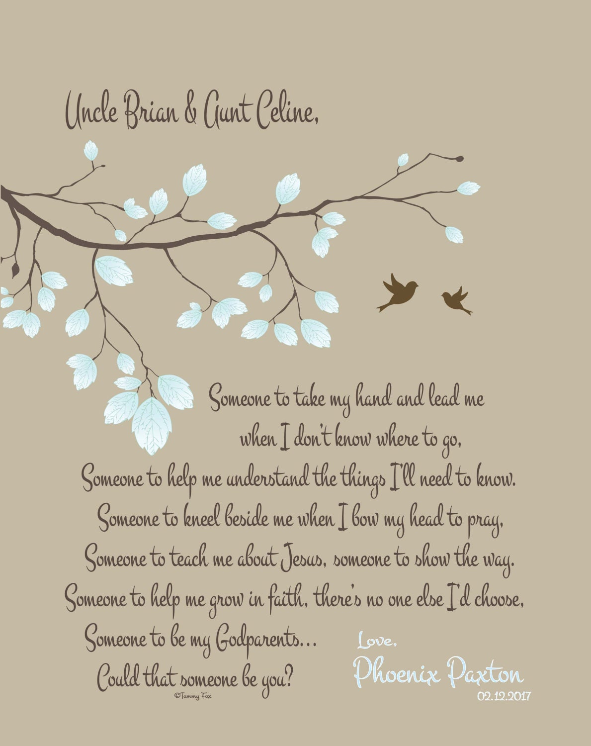 Be My Godparents Gift-Will You Be My Godmother Personalized Print-Will You Be My Godfather-Asking Godparents-Mom and Daddy Need Someone Poem