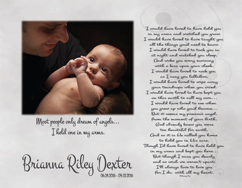 Loss of Child Memorial GiftBaby Memorial PoemIn Loving