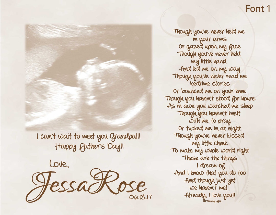 Father's Day Gift for Expecting Grandpa From Unborn Baby Personalized