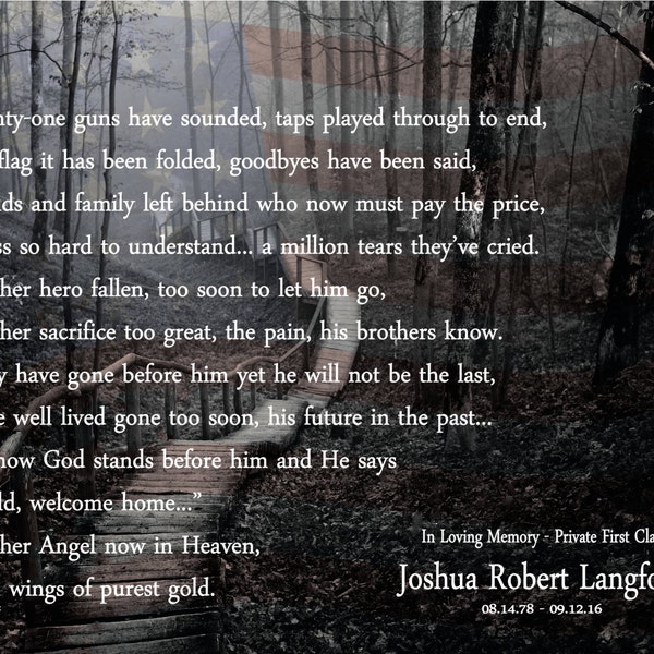 Fallen Soldier Poem Printable