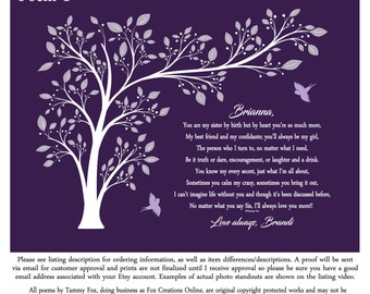 Personalized Sister Poem Print: Custom Sister Gift